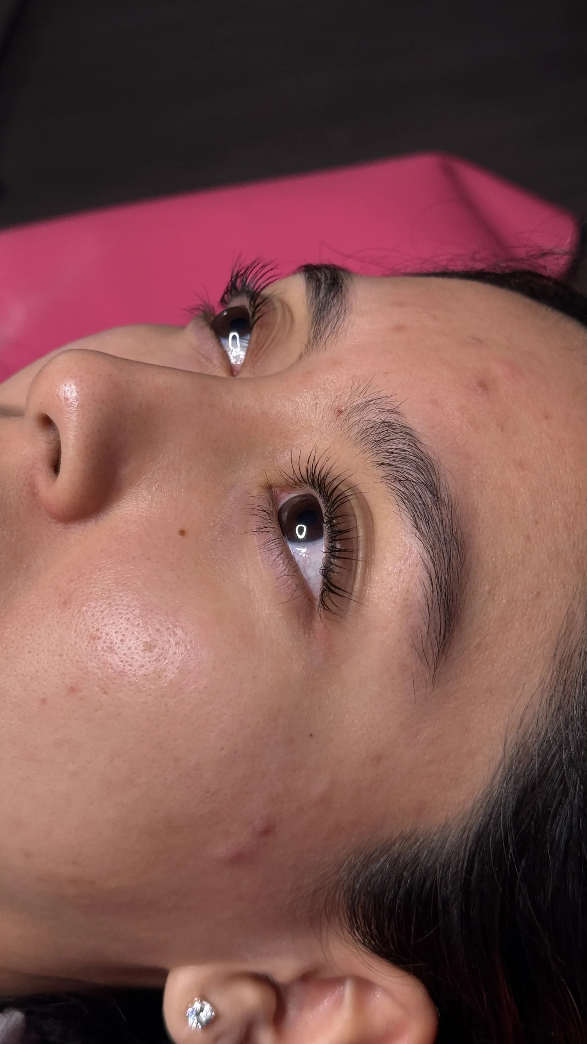 After lash lift treatment - beautifully curled lashes